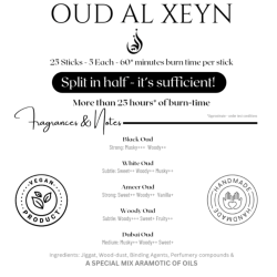 Oud Al Xeyn - Oud Sticks (Bukhoor) - 25 Sticks - Standard Pack