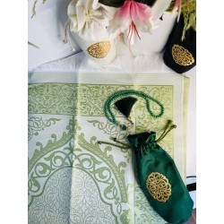 Prayer Set with Pouch- Musallah / Janamaz - Tasbih /Misbah