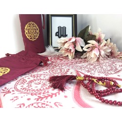 Prayer Set with Pouch- Musallah / Janamaz - Tasbih /Misbah