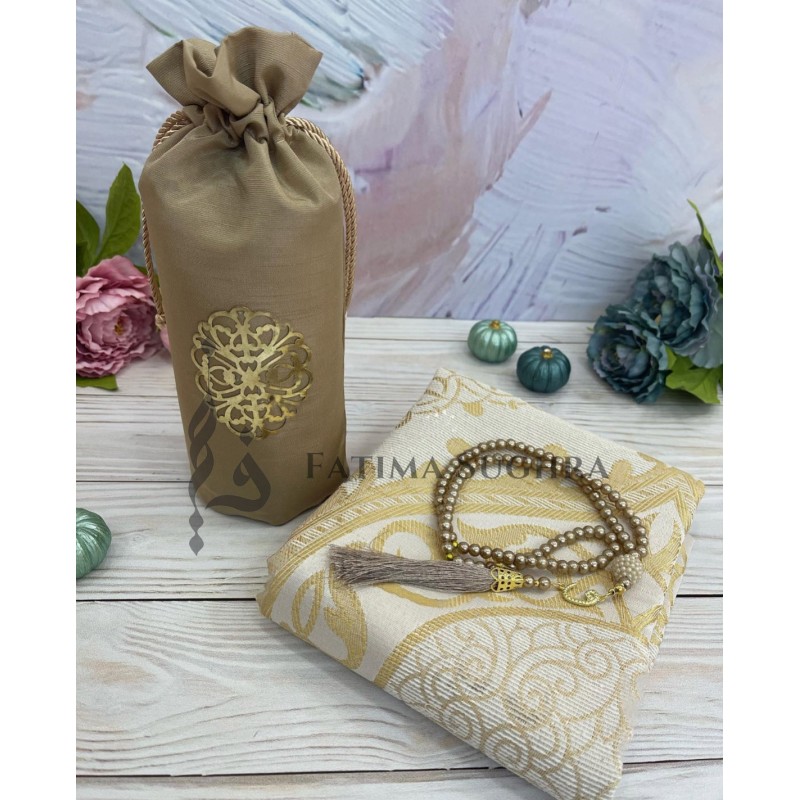 Prayer Set with Pouch- Musallah / Janamaz - Tasbih /Misbah