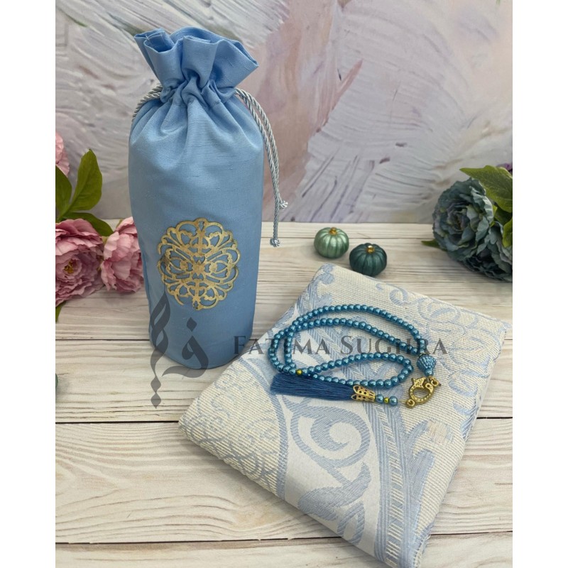 Prayer Set with Pouch- Musallah / Janamaz - Tasbih /Misbah