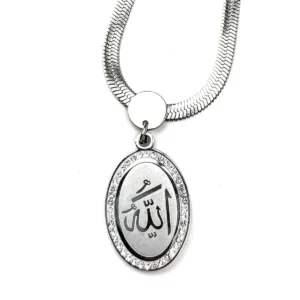 Zeba Allah Jewel Studded Necklace (Pendant & Snake Chain Set)